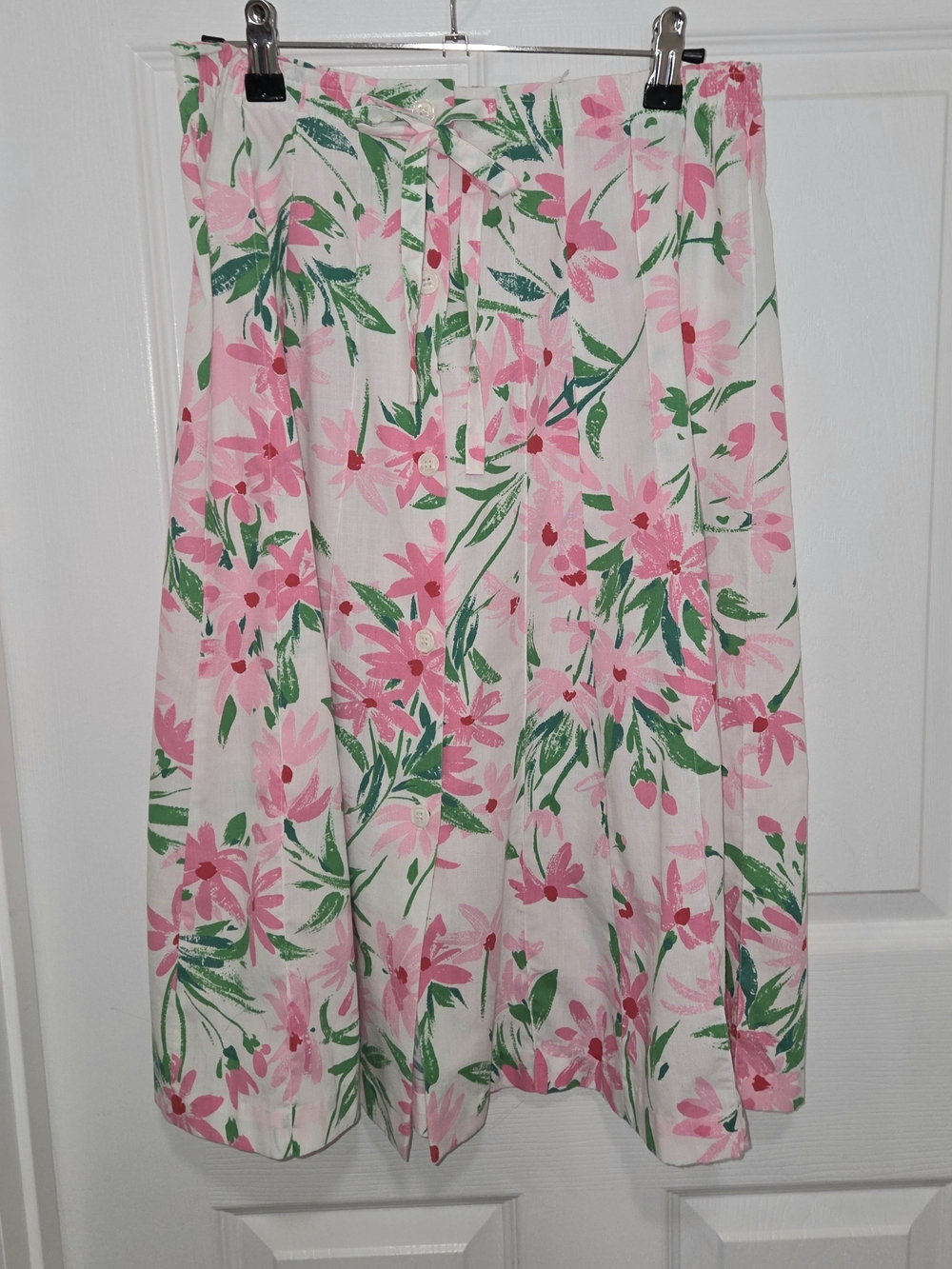 Hunter Sportswear Vintage Midi Skirt Pink Floral Pattern Women's Size 8.